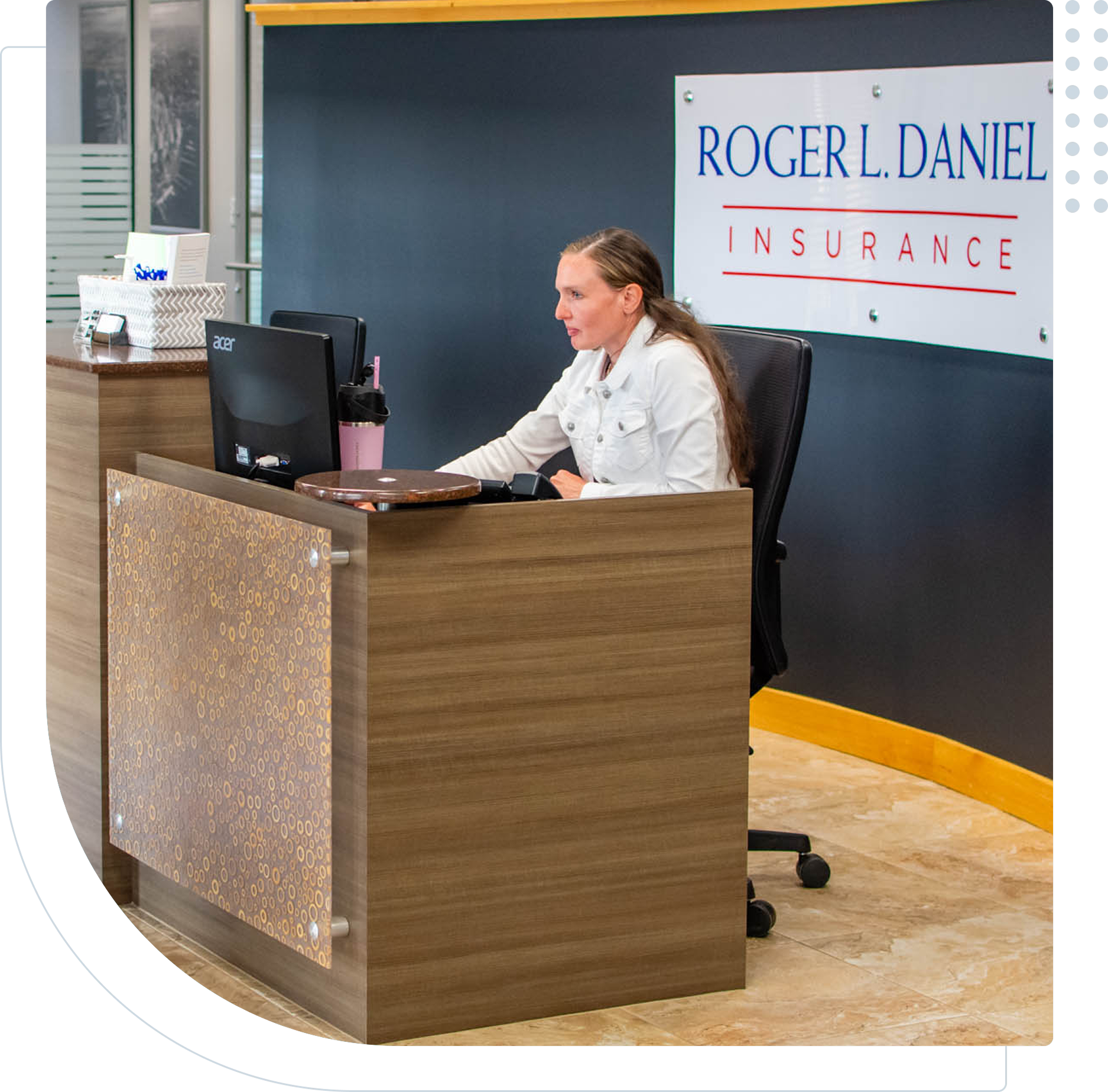 Front desk at Roger L. Daniel Insurance in Billings Montana